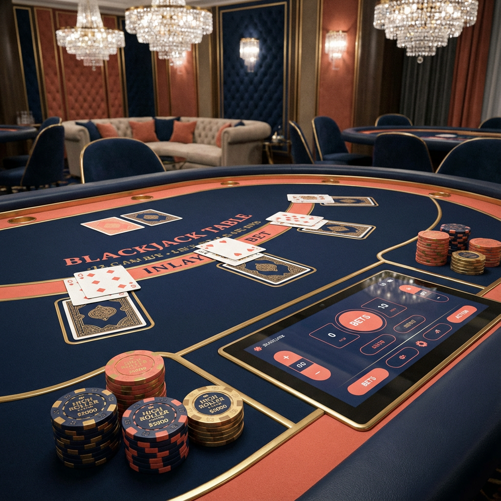 Mesa de blackjack inovador com dealer ao vivo
